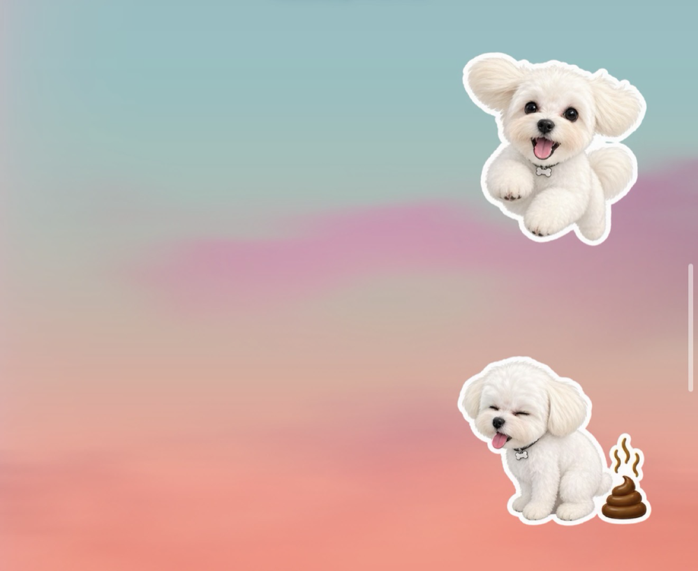 Dos stickers del pack pegados en una conversación real
